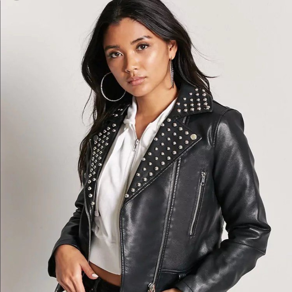 Forever 21 faux leather studded jacket